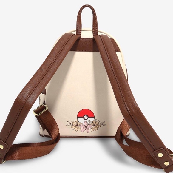 New Loungefly Pokemon Pikachu & Eevee Floral Mini Backpack NWT - Picture 3 of 5